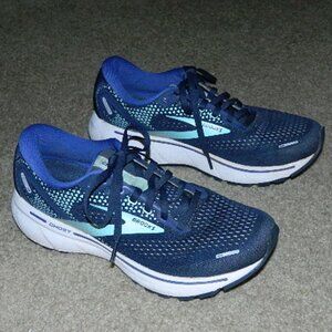 BROOKS Ghost 14 Women’s Size 8 Medium Running Shoes Navy Peacoat Yucca